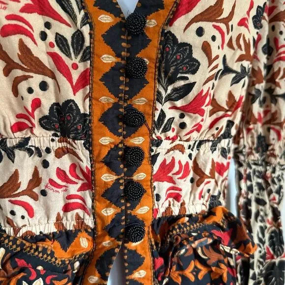 Farm Rio x Anthropologie Long-Sleeve V-Neck Printed Blouse - Picture 6 of 8